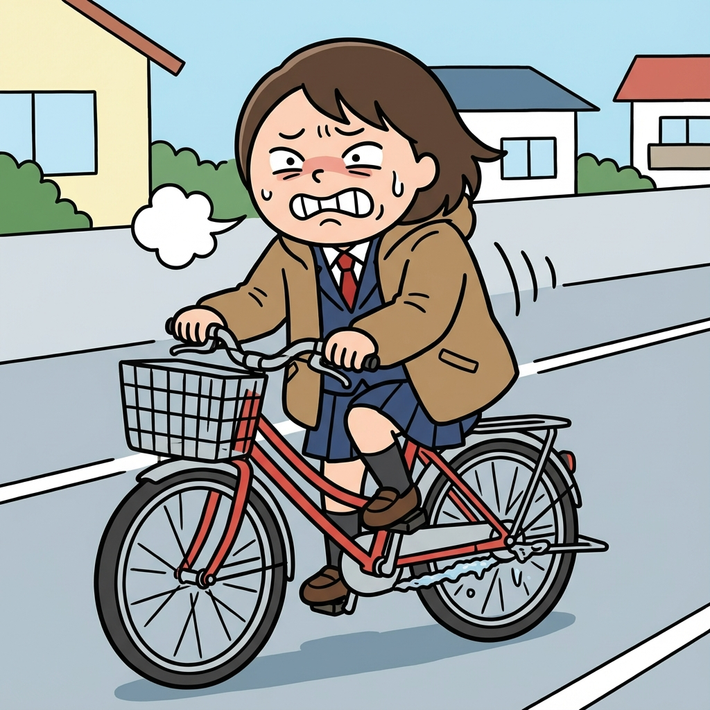 冬の自転車通学