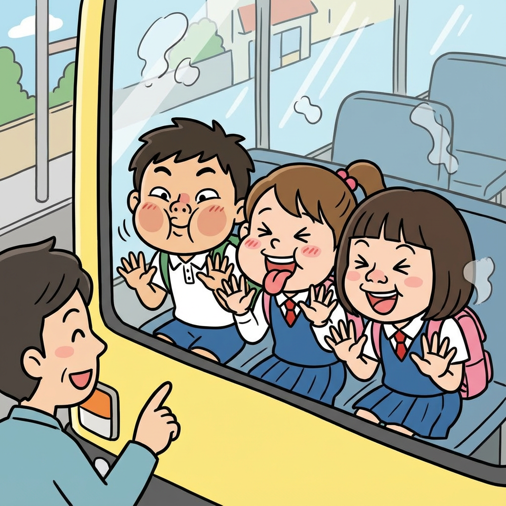バスから変顔