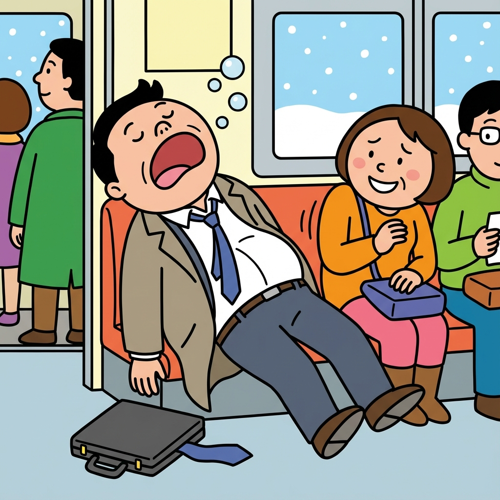 電車で居眠り