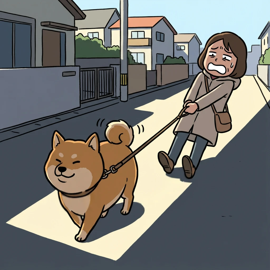 柴犬の散歩